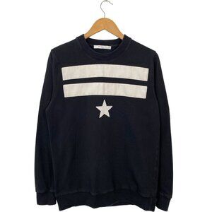 15J 7238 654 - Givenchy Stars and Stripes Knit Crewneck Sweater Black men's XS